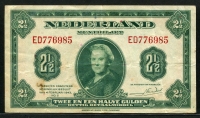 네덜란드 Netherlands 1943 2 1/2 Gulden P65 미품