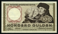네덜란드 Netherlands 1953 100 Gulden P88 미품