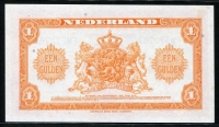 네덜란드 Netherlands 1943 1 Gulden, P64 준미사용 (2개 핀홀)