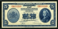 네덜란드령 인디 Netherlands Indies 1943 5 Gulden P113 미사용