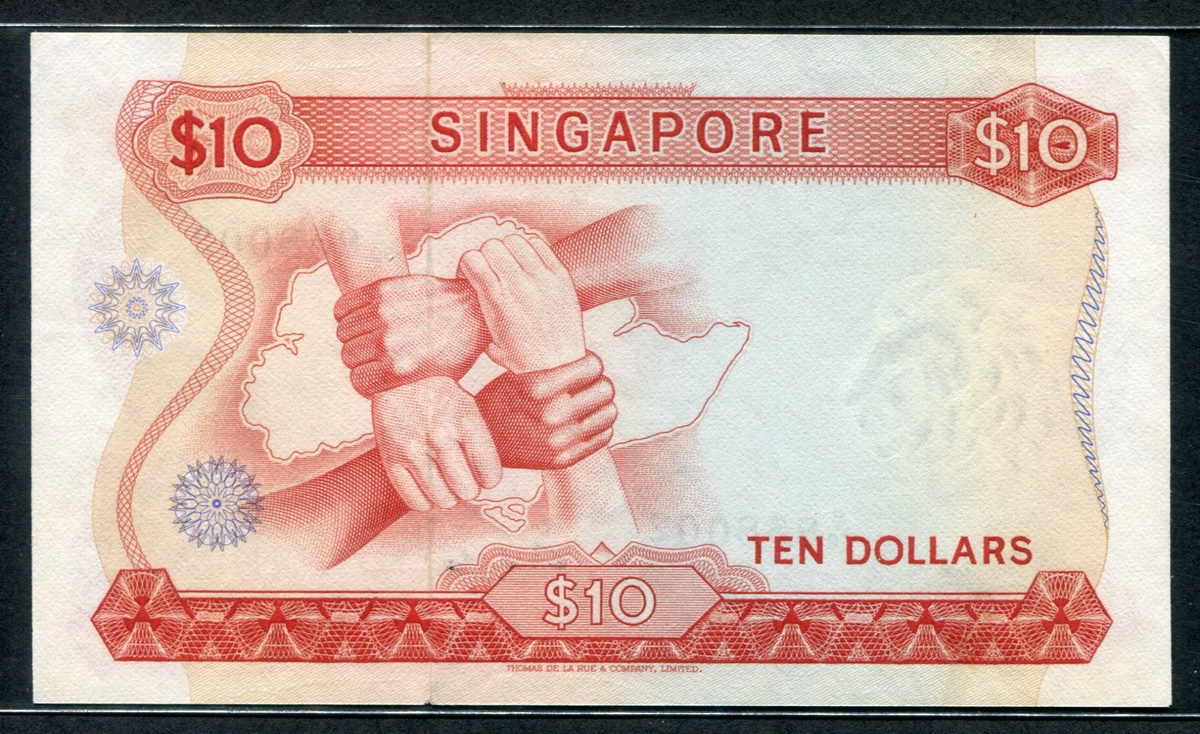 싱가포르 Singapore 1973,10 Dollars P3d 준미사용 (상태를 사진으로 확인해 주세요)