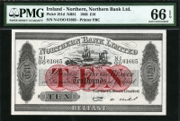 아일랜드 Ireland Northern 1968 10 Pounds P181d PMG 66 EPQ 완전미사용