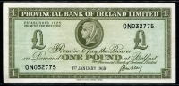 아일랜드 Ireland Northern 1969 Provincial Bank 1 Pound P245 미품+