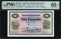 아일랜드 Ireland Northern 1970-1988 ( 1975 ) Northern Bank Limited 10 Pounds P189c Sign Newland, PMG 65 EPQ 완전미사용
