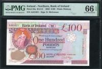 아일랜드 Ireland Northern 2005, 100 Pounds, P82a, PMG 66 EPQ 완전미사용