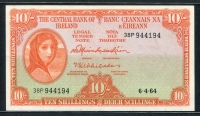 아일랜드 Ireland Republic 1962-1968 ( 1964 ) 10 Shillings P63 준미사용