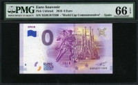 스페인 Euro Souvenir 2018 0 Euro 월드컵 기념 스페인 PMG 66 EPQ 완전미사용
