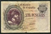 스페인 Spain 1940 1000 Pesetas P125 보품 (사진으로 확인해주세요)