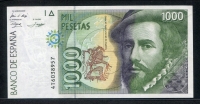 스페인 Spain 1992 1000 Pesetas P163 미사용
