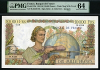프랑스 France 1951-1956 10000 Francs P132d PMG 64 미사용 ( 핀홀 )