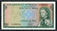 몰타 Malta 1949 ( 1963 ) 10 Shillings P25a 미품