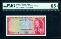 몰타 Malta 1967 ( 1968 ) 10 Shillings P28a PMG 65 EPQ 완전미사용