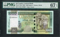 스리랑카 Sri Lanka 2006 1000 Rupees P120d PMG 67 EPQ 퍼텍트 완전미사용