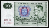 스웨덴 Sweden 1975 10 Kronor 스타노트 보충권 ,P52r 미사용