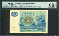 스웨덴 Sweden 1978-1981 50 Kronor P53c PMG 66 EPQ 완전미사용