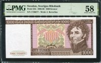 스웨덴 Sweden 1986 1000 Kronor,P55b PMG 58 준미사용