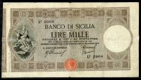 이탈리아 Italian States Italy 1897 1920 Banco Di Sicilia 1000 Lire S899 미품