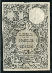 이탈리아 Italian States ( Italy ) 1848 Venetian Republic Moneta Del Comune Di Venezia 3 Lire S193 준미사용