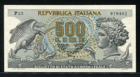 이탈리아 Italy 1966-1970 500 Lire P93a 미사용