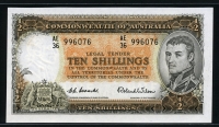 호주 Australia 1954-1960 10 Shillings P29a 미사용