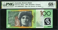 호주 Australia 2008 100 Dollars P61a PMG 68 EPQ 퍼펙트 완전미사용 고등급