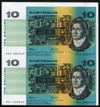 호주 Australia 1991 10 Dollars B.W.Fraser,A.S.Cole P45g 2장 연결권 미사용