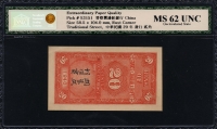 중국 진찰기변구은행 1940 2 Chiao(20Cents) S3151 NNGC MS 62 미사용