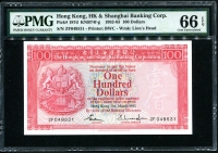 홍콩 Hong Kong 1983 100 Dollars P187d PMG 66 EPQ 완전미사용