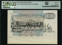 아르헨티나 Argentina 1979-1983 100000 Pesos P308s Specimen PMG 63 EPQ 미사용