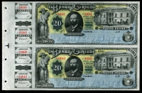 칠레 Chile1882 (1800년대) 20 Pesos S220r 2장 연결권 미사용
