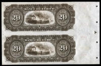 칠레 Chile1882 (1800년대) 20 Pesos S220r 2장 연결권 미사용