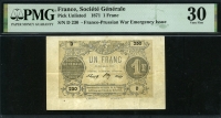 프랑스 France 1871 1 Franc PMG 30 미품