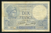 프랑스 France 1926-1932 ( 1928 ), 10 Francs, P73d, 보품