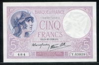 프랑스 France 1939-1940, 5 Francs, P83, 미사용-