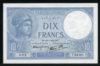 프랑스 France 1939-1942(1941) 10 Francs P84 미사용