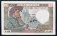 프랑스 France 1940-1942(1942), 50 Francs, P93, 미사용