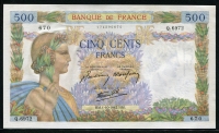 프랑스 France 1942, 500 Francs, P95b, 미사용
