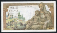 프랑스 France 1942-1944(1942), 1000 Francs, P102,미사용