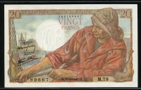 프랑스 France 1942-1944(1943), 20 Francs, P100a, 미사용