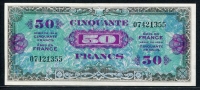 프랑스 France 1944,Allied Military 50 Francs,P117, 미사용