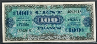 프랑스 France 1944, Allied Military 100 Francs, P118, 미사용-