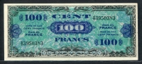 프랑스 France 1944, Allied Military 100 Francs, P123, 극미품