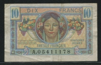 프랑스 France 1947, Military-Post WWII Tresor Francais 10 Francs, M7, 미품