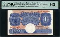 영국 Great Britain 1940-1948 1 Pounds P367a Sign K.O.Peppiatt PMG 63 미사용
