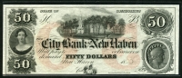 미국 미국 1850-1860 코네티컷(Connecticut), 뉴헤이븐(New Haven) City of New Haven $50 미사용