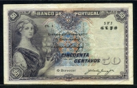 포르투갈 Portugal 1920 50 Centavos,P112, 미품