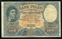 폴란드 Poland 1919(1924) 100 Zlotych,P57, 보품