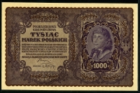 폴란드 Poland 1919 1000 Marek, P29, 미사용 대형지폐