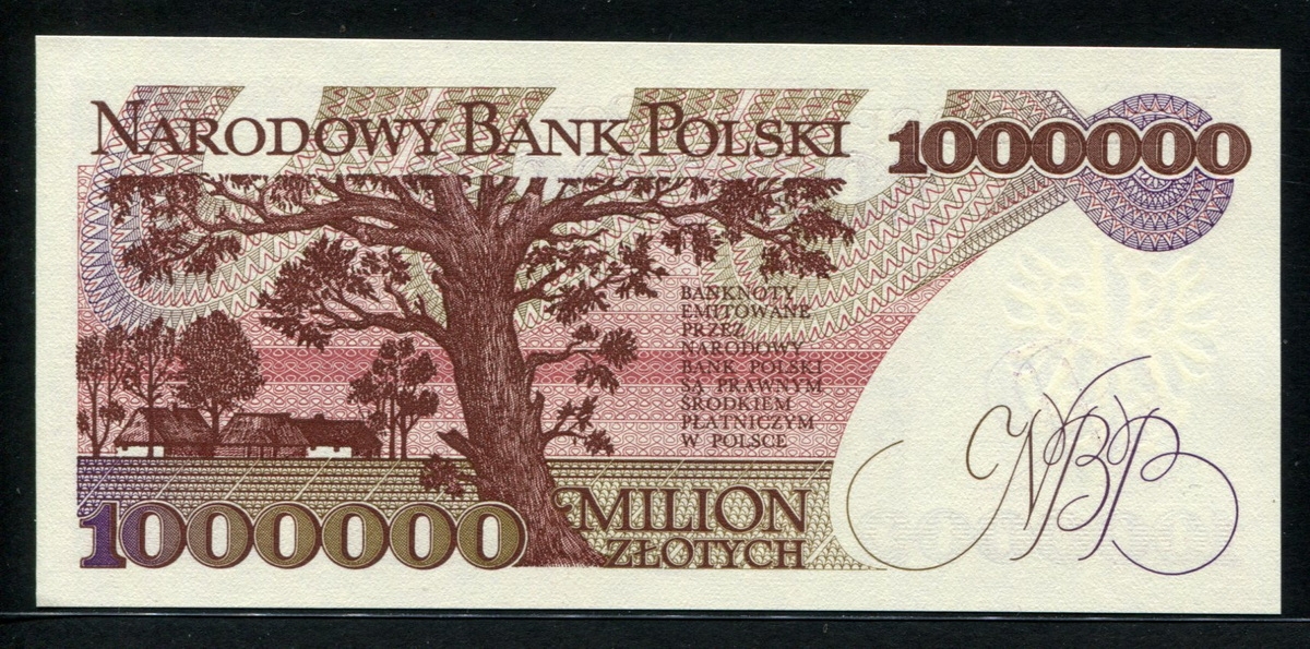 폴란드 Poland 1991 1000000 1,000,000 Zlotych,P157, 미사용