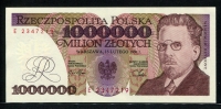 폴란드 Poland 1991 1000000 1,000,000 Zlotych,P157, 미사용